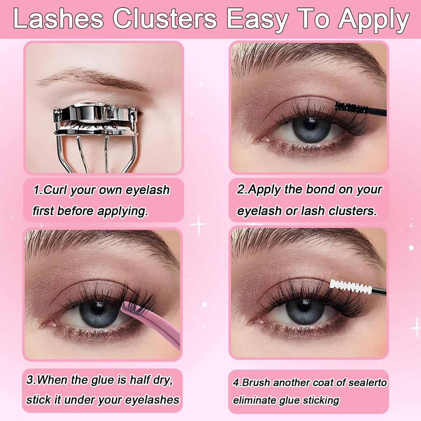 Cross-border 570 clusters DIY segmented false eyelashes European and American hair eyelashes book eyelashes natural D curled eyelashes