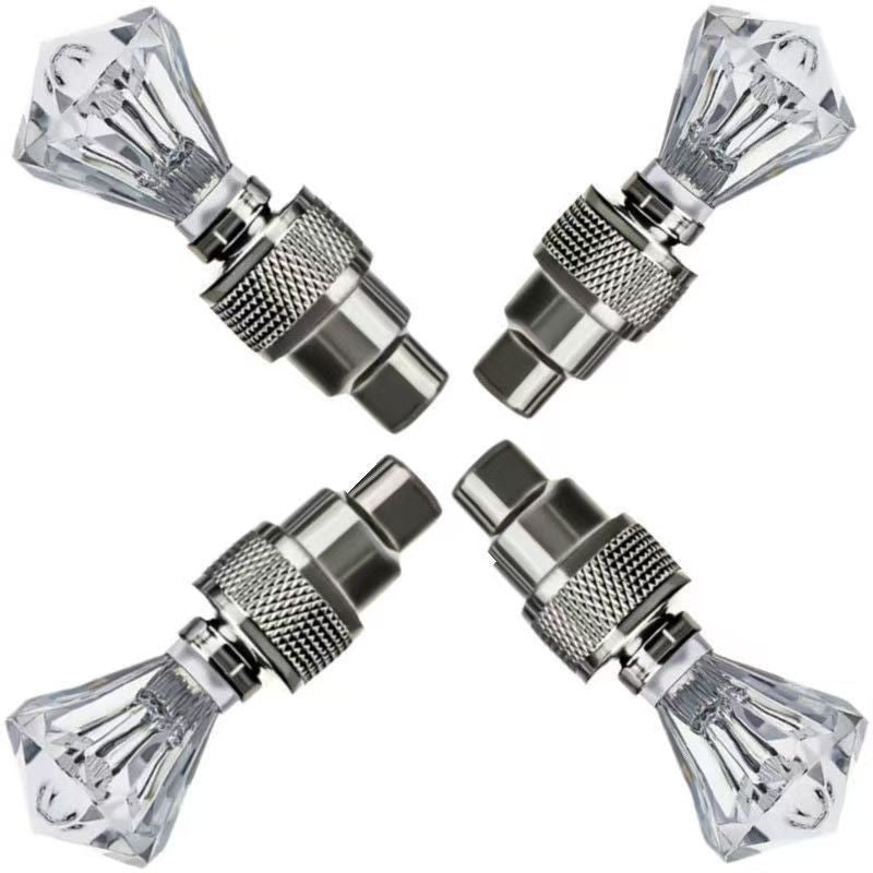 Diamond valve lights, children's bikes, electric motorcycles, hot wheels, mountain bikes, night rides, colorful valve lamp equipment