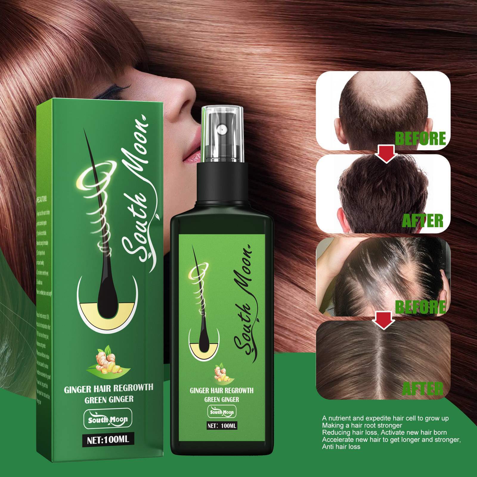 South Moon Hair Care Spray Hair Nourishing Massage Repair Hair Care Scalp Treatment Solution