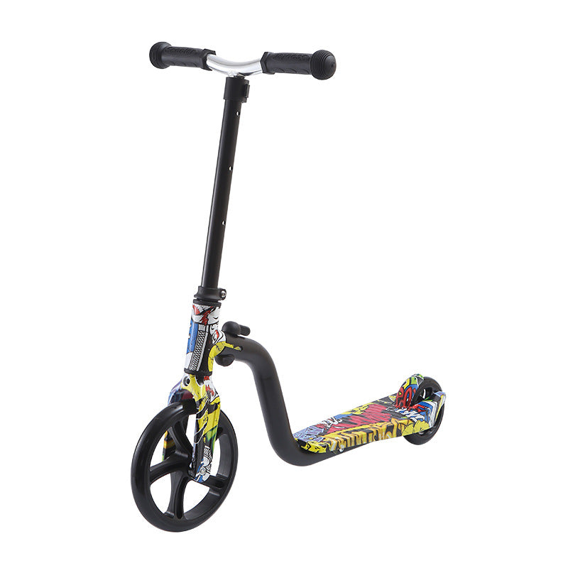 Two Wheel Kids Scooter 3-6-9 Year Old Kids Toy Slider Graffiti Big Wheel Foldable Scooter Wholesale