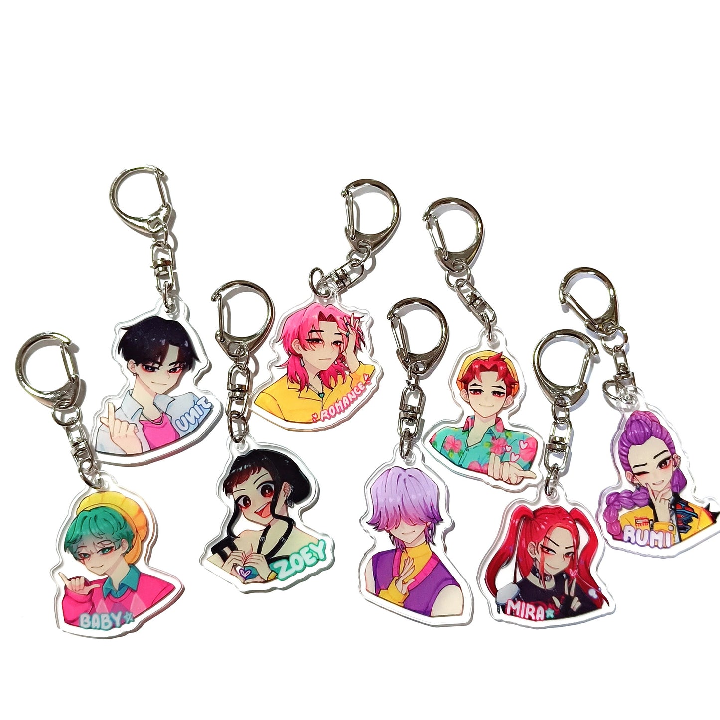 Kpop witch hunt group Rumi Zoe Mira Qin Yu peripheral cute acrylic keychain student school bag pendant