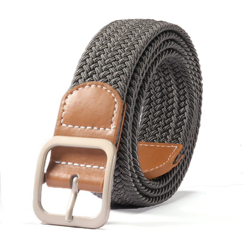 Punch-free belt ladies wild jeans canvas belt woven elastic elastic pin buckle student lazy cloth belt