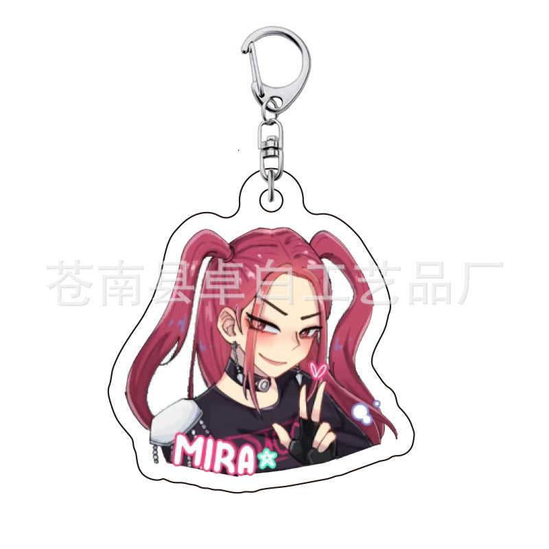 Kpop witch hunt group Rumi Zoe Mira Qin Yu peripheral cute acrylic keychain student school bag pendant