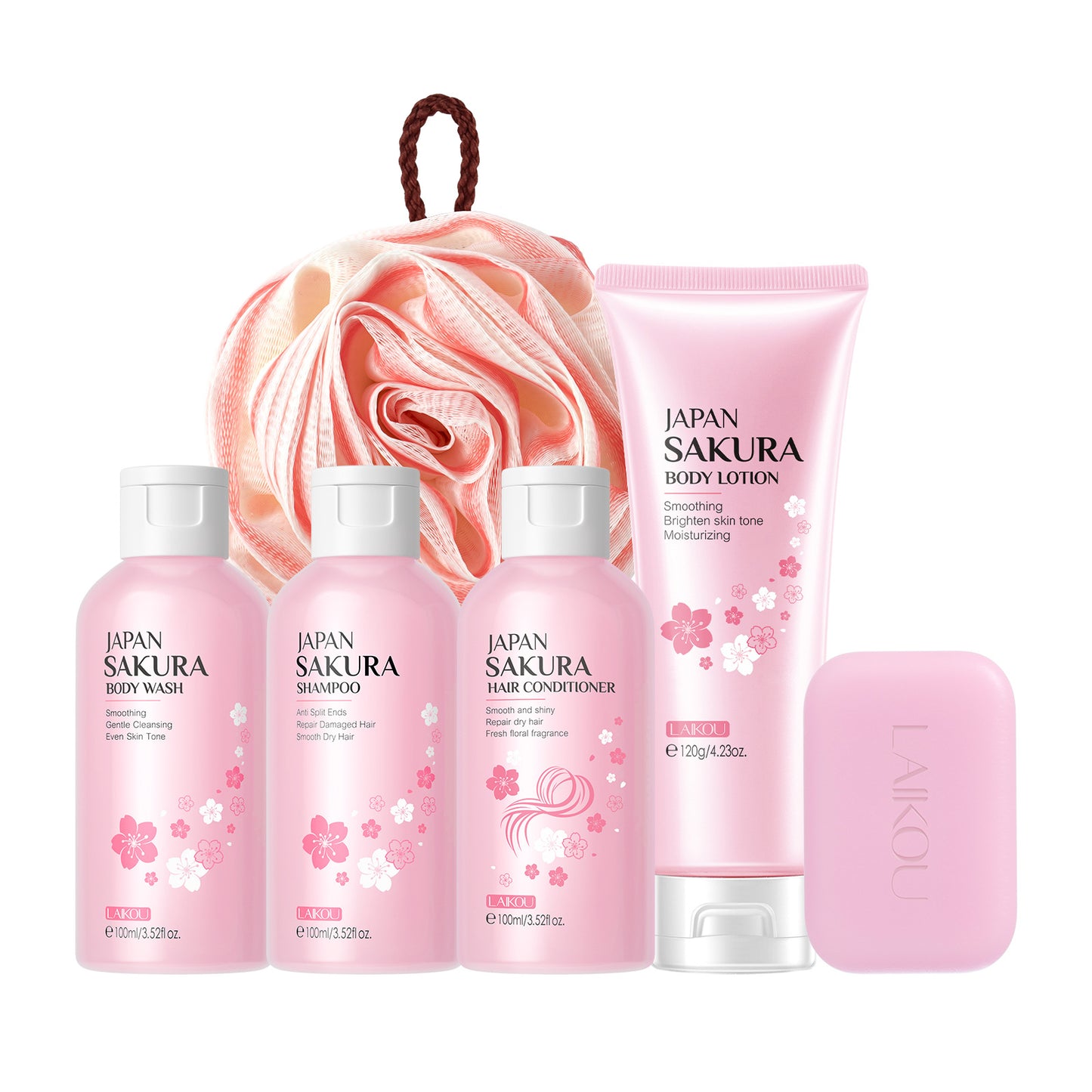 Cross-border full English LAIKOU cherry blossom series skin care set combination facial care full set of hydration manufacturers in stock