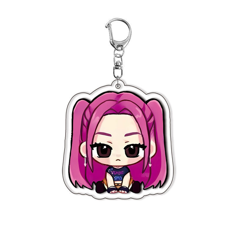 Witch Hunt Group Keychain, Rumi Lazoy, Anime Peripherals, Two-Dimensional Mezzanine Acrylic Pendant, Millet Gift