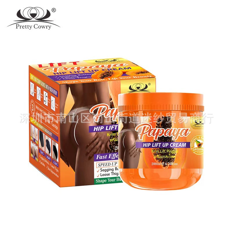 Foreign trade cross-border Pretty Cowry Papaya Body Buttock Enhancement Cream 200g Buttocks Buttocks Lifting Cream is slightly hot