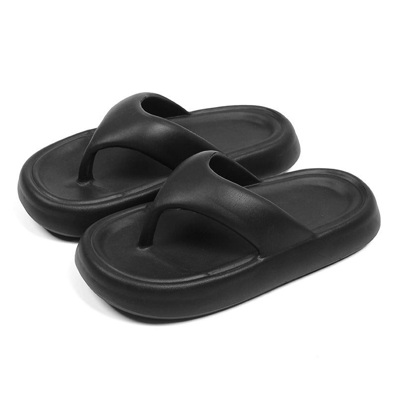 Wholesale-stepping touching flip-flops women's eva summer wear slippers men's thick-soled non-slip couple soft-soled sandwiched sand