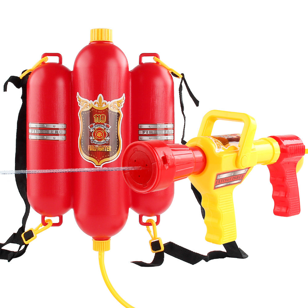A generation of children's firefighters play suit fire backpack fire water gun summer beach water toys