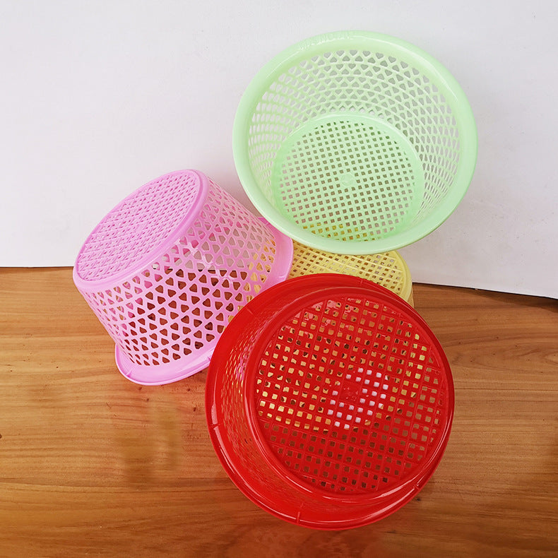 Plastic sieve running jianghu street stall sieve round fruit basket spicy hot hot pot side dish basket egg basket pie