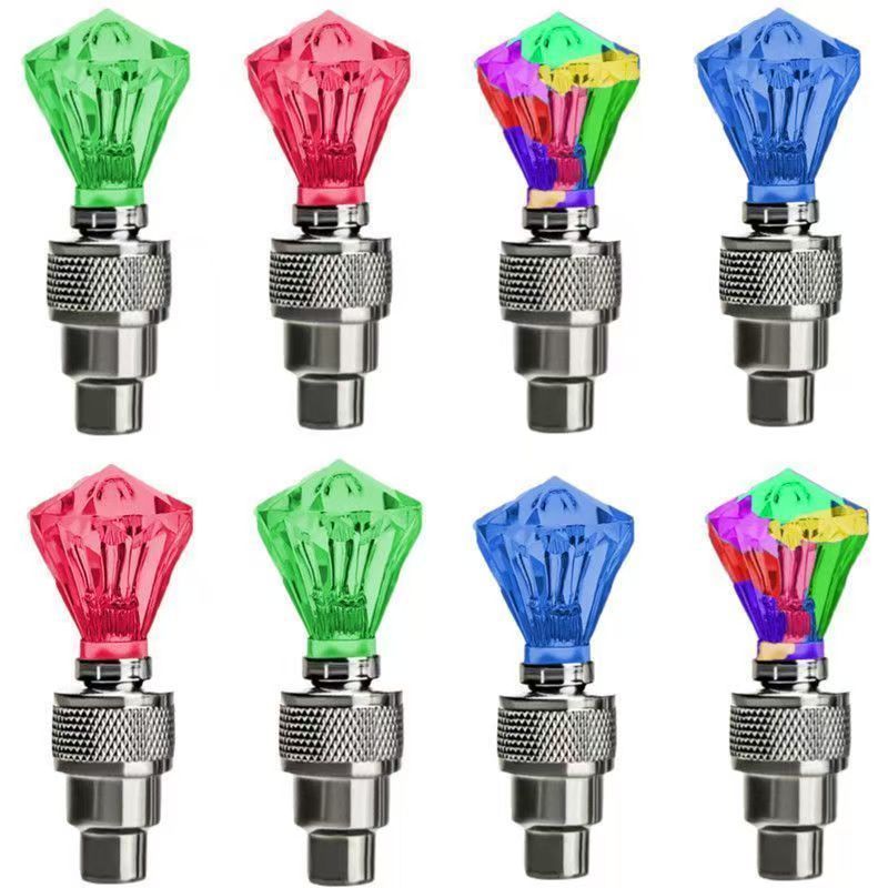 Diamond valve lights, children's bikes, electric motorcycles, hot wheels, mountain bikes, night rides, colorful valve lamp equipment