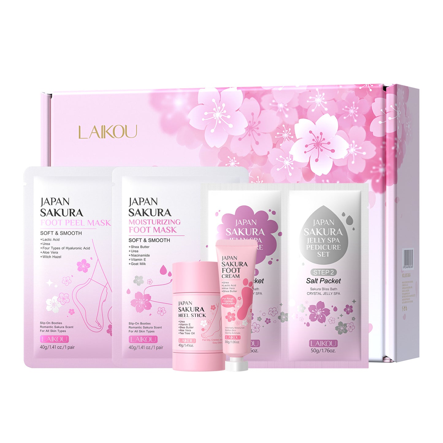 Cross-border full English LAIKOU cherry blossom series skin care set combination facial care full set of hydration manufacturers in stock