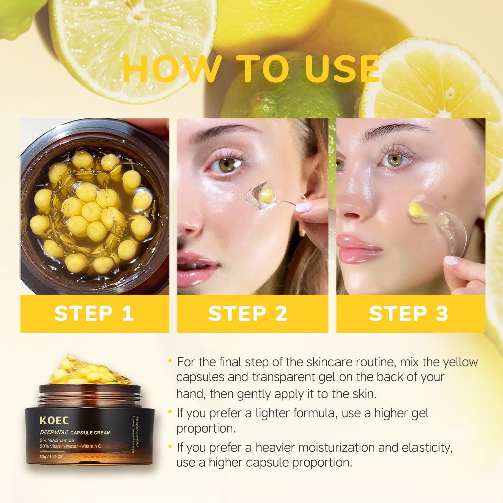 KOEC Vitamin C Capsule Filler Cream Moisturizing Face Cream Deep VC Capsule Cream Cross-border hot spot