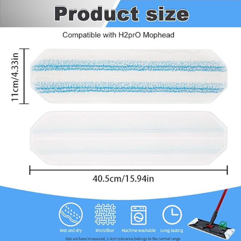 Compatible with O-Cedar H2pro Flat Mop Cleaning Cloth Microfiber Absorbent Cleaning Pad Mop Replacement Cloth