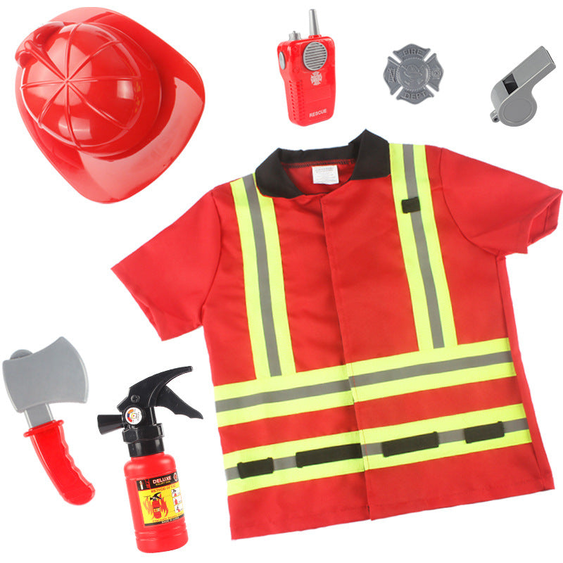 A generation of children's firefighters play suit fire backpack fire water gun summer beach water toys