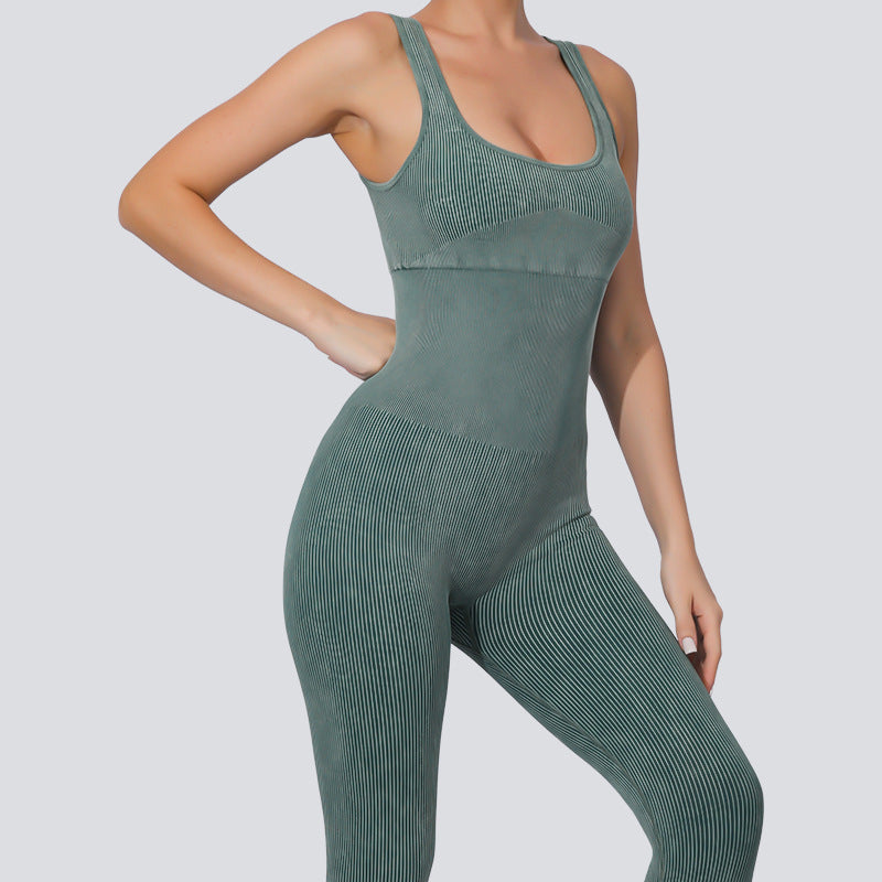 European and American cross-border new products, sports elastic tight-fitting bodysuits, women's seamless threads, abdominal tightening, slimming body-pieces, yoga clothes, women