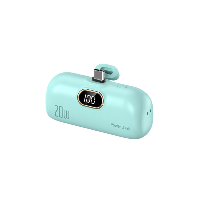 Cross-border KC Wholesale Capsule 10000mah Power Bank Compact Portable Digital Display Mobile Power Bank Logo Printing