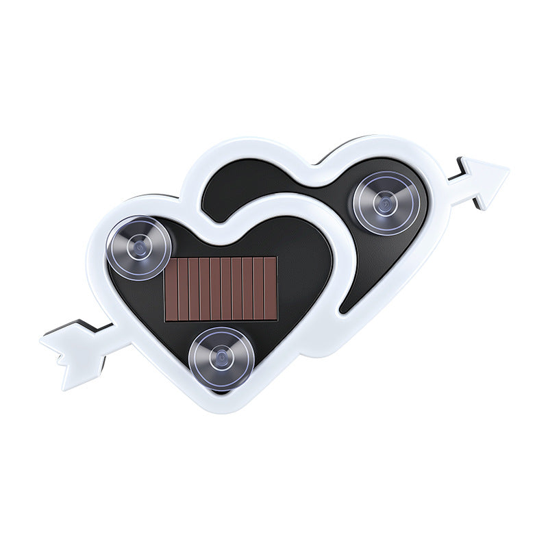 Car Love Light, Solar Decorative Light, LED Warning Light, Triangular Window, Rear Window, Car Fun and Cute Ambient Light
