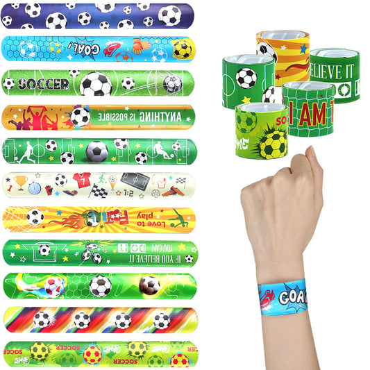 PVC Football Slap Bracelet World Cup Kids Birthday Party Decoration Gift Party Bracelet Classroom Gift