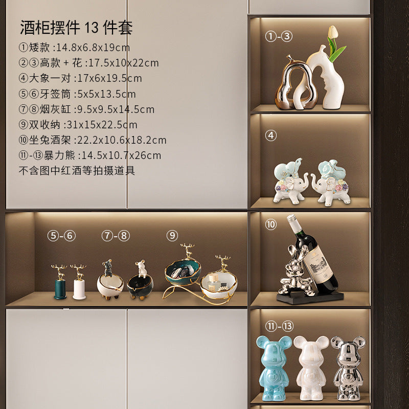 Entrance door, key, sundries, storage ornaments, living room, shoe cabinet, decorations, light luxury handicrafts, housewarming