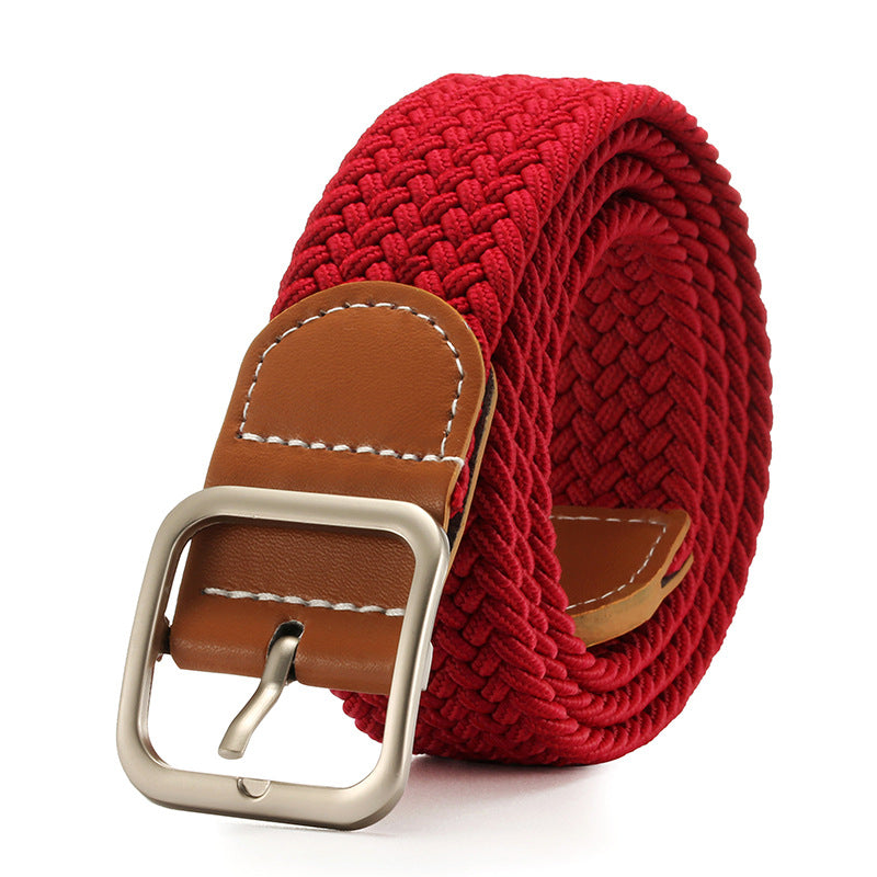 Punch-free belt ladies wild jeans canvas belt woven elastic elastic pin buckle student lazy cloth belt