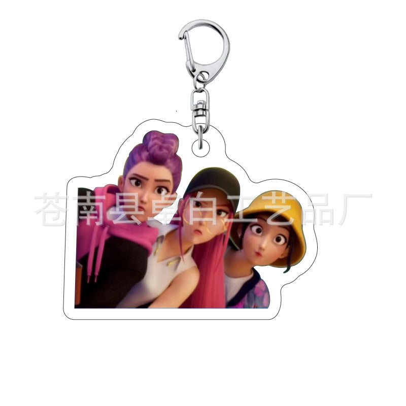 Kpop witch hunt group Rumi Zoe Mira Qin Yu peripheral cute acrylic keychain student school bag pendant