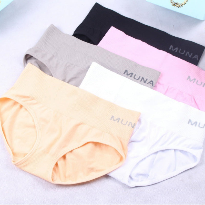 Japanese mid-rise panties with letters English with seamless tummy tucks pants shaping body beautiful girl briefs