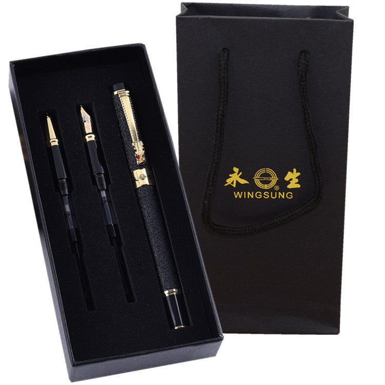Yongsheng fountain pen gift box set gift gift art signature pen ballpoint pen metal wholesale student fountain pen