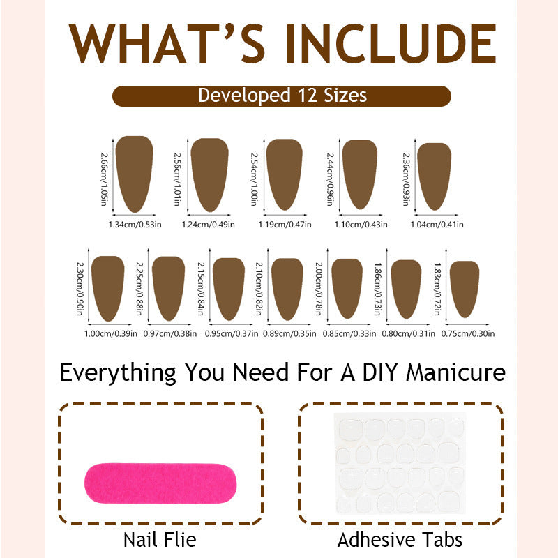 24 pieces cross-border foreign trade wearable nail ins bow pearl almond nail lady's nail finger nail piece spot wholesale