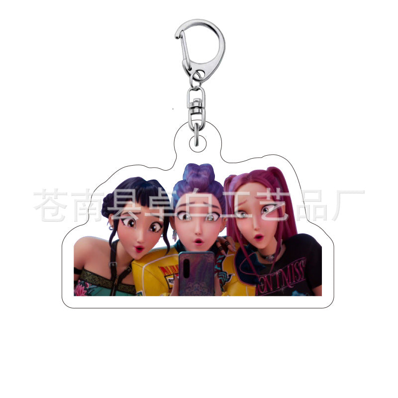 Kpop witch hunt group Rumi Zoe Mira Qin Yu peripheral cute acrylic keychain student school bag pendant