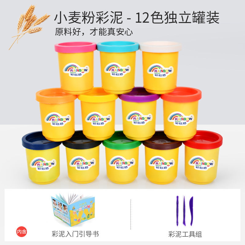 Children's plasticine, dough, light clay, baby toys, 12 colors, 24 colors, clay storage bucket