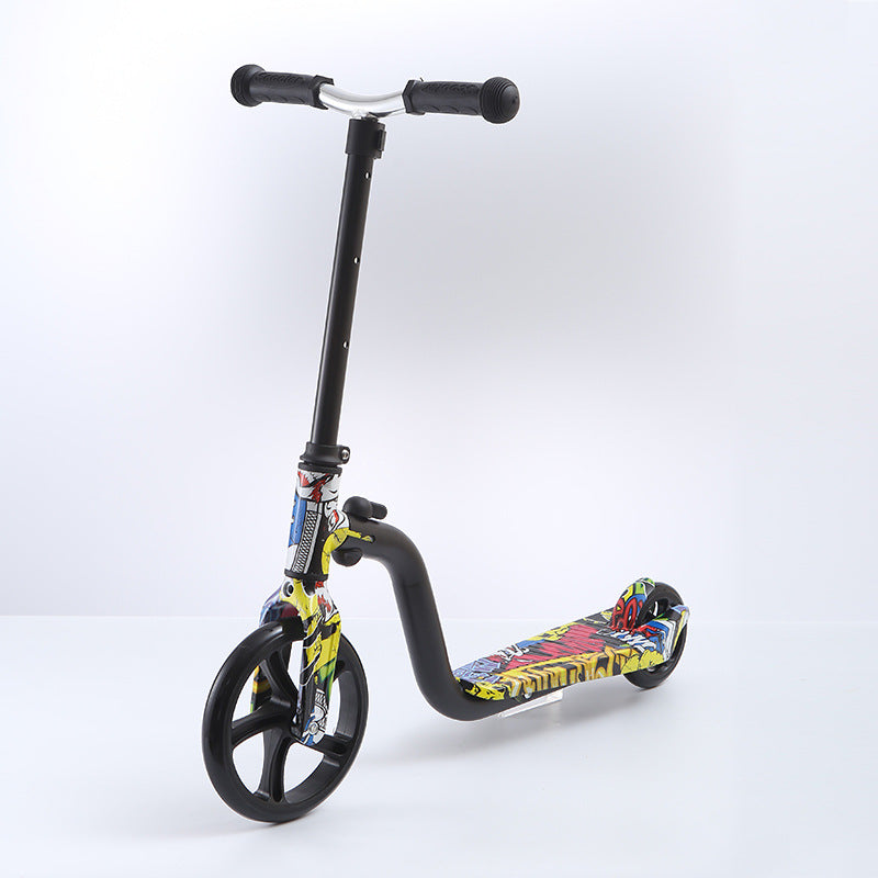 Two Wheel Kids Scooter 3-6-9 Year Old Kids Toy Slider Graffiti Big Wheel Foldable Scooter Wholesale