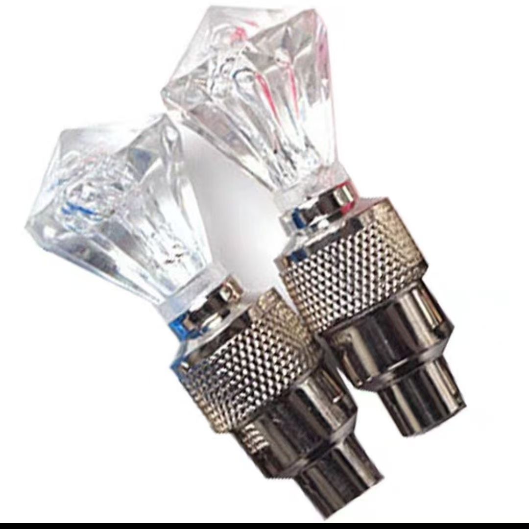Diamond valve lights, children's bikes, electric motorcycles, hot wheels, mountain bikes, night rides, colorful valve lamp equipment