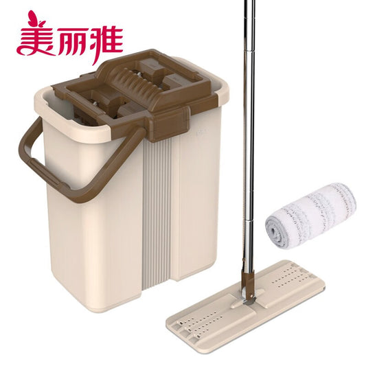 Meiliya flat mop washing brush lazy tile floor mop for home cleaning, dry and wet dual-use, cleaning and scraper