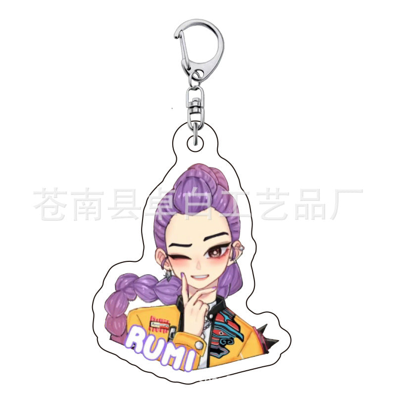 Kpop witch hunt group Rumi Zoe Mira Qin Yu peripheral cute acrylic keychain student school bag pendant