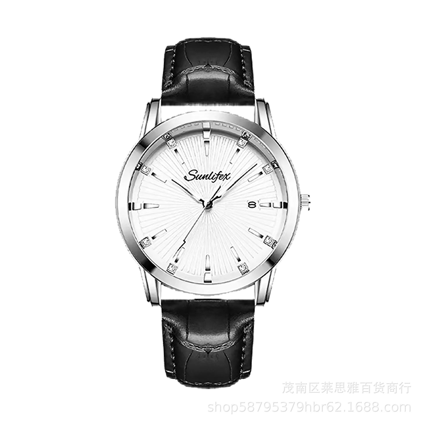 Foreign trade hot direct sales new men's watch student men's luminous waterproof sports leather strap black quartz watch