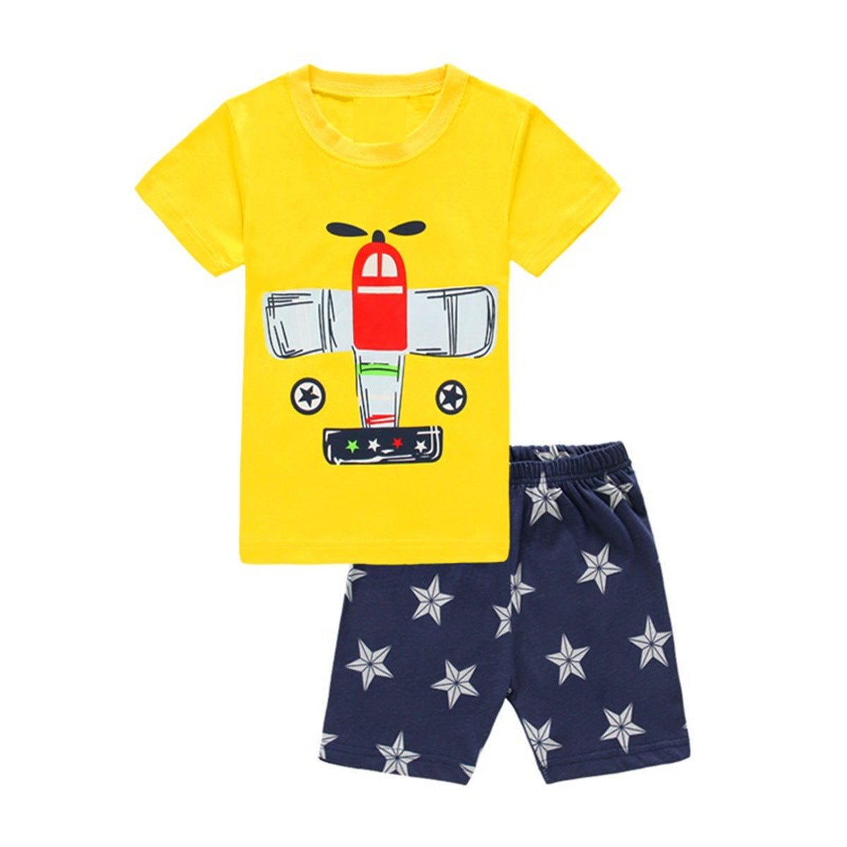 Summer Boys Cartoon Short Sleeve Puppy Loungewear Baby Underwear Pajamas Set T011