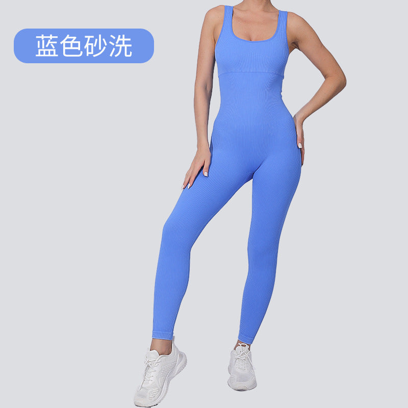 European and American cross-border new products, sports elastic tight-fitting bodysuits, women's seamless threads, abdominal tightening, slimming body-pieces, yoga clothes, women