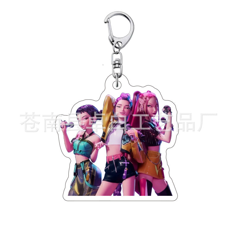 Kpop witch hunt group Rumi Zoe Mira Qin Yu peripheral cute acrylic keychain student school bag pendant