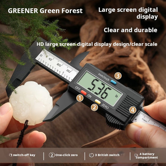Green forest vernier caliper electronic high-precision digital display jewelry bracelet jade pearl cultural toy size measuring ruler
