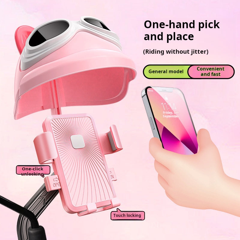 Anti-shake mobile phone holder motorcycle bicycle takeaway navigation rainproof sunshade small helmet electric car patented design