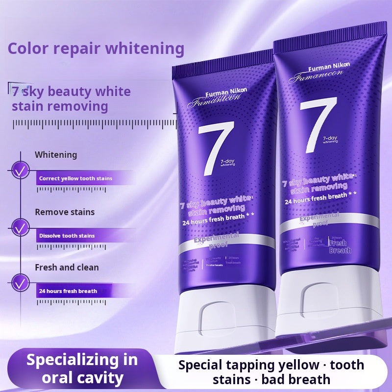 Brightening toothpaste, whitening teeth, freshening breath, removing yellow stains, fragrance, protecting gums, brightening [Fmanicon]