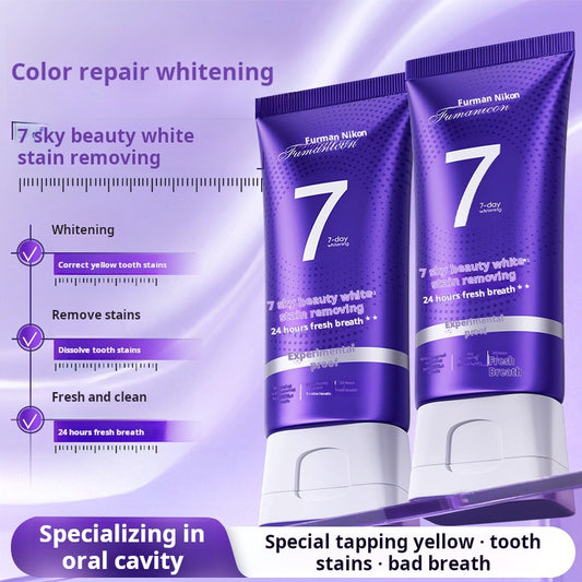 Brightening toothpaste, whitening teeth, freshening breath, removing yellow stains, fragrance, protecting gums, brightening [Fmanicon]