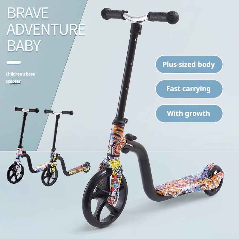 Two Wheel Kids Scooter 3-6-9 Year Old Kids Toy Slider Graffiti Big Wheel Foldable Scooter Wholesale