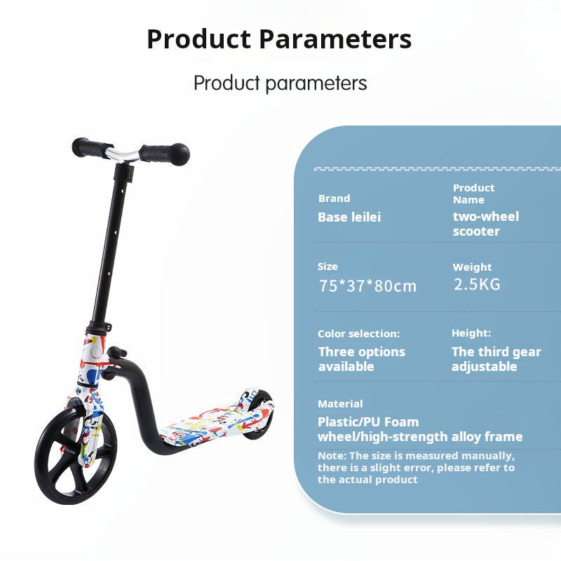 Two Wheel Kids Scooter 3-6-9 Year Old Kids Toy Slider Graffiti Big Wheel Foldable Scooter Wholesale