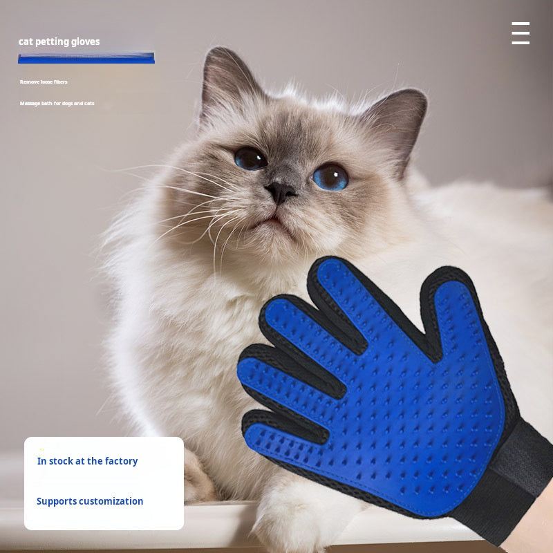 Cat gloves, hair removal artifacts, cat and dog massage, bathing, 5-finger massage gloves, pet cat gloves