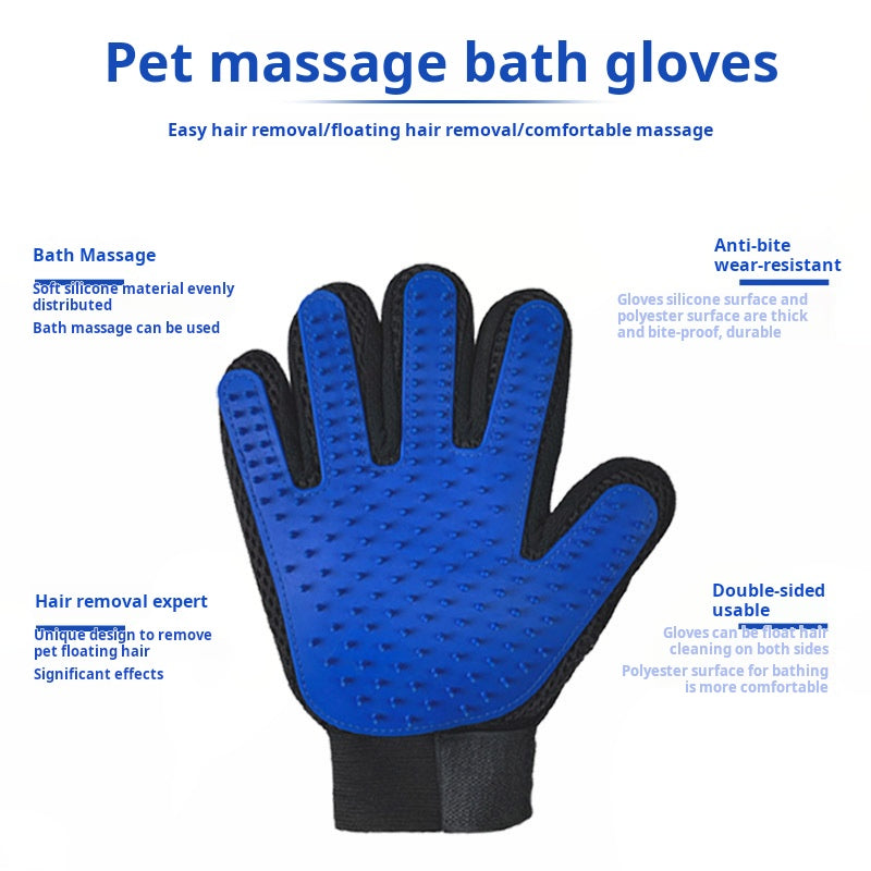 Cat gloves, hair removal artifacts, cat and dog massage, bathing, 5-finger massage gloves, pet cat gloves