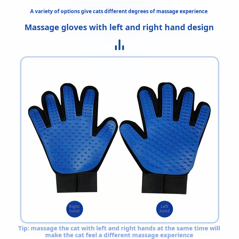 Cat gloves, hair removal artifacts, cat and dog massage, bathing, 5-finger massage gloves, pet cat gloves