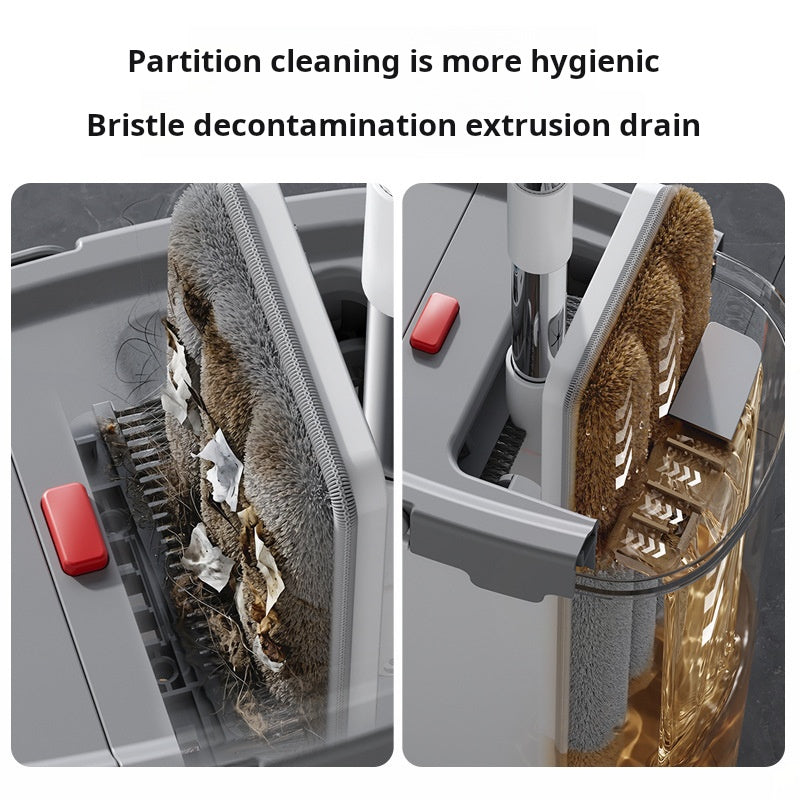 Source manufacturer clean and separate flat mop hands-free zoned cleaning mop bucket, household flat mop OEM