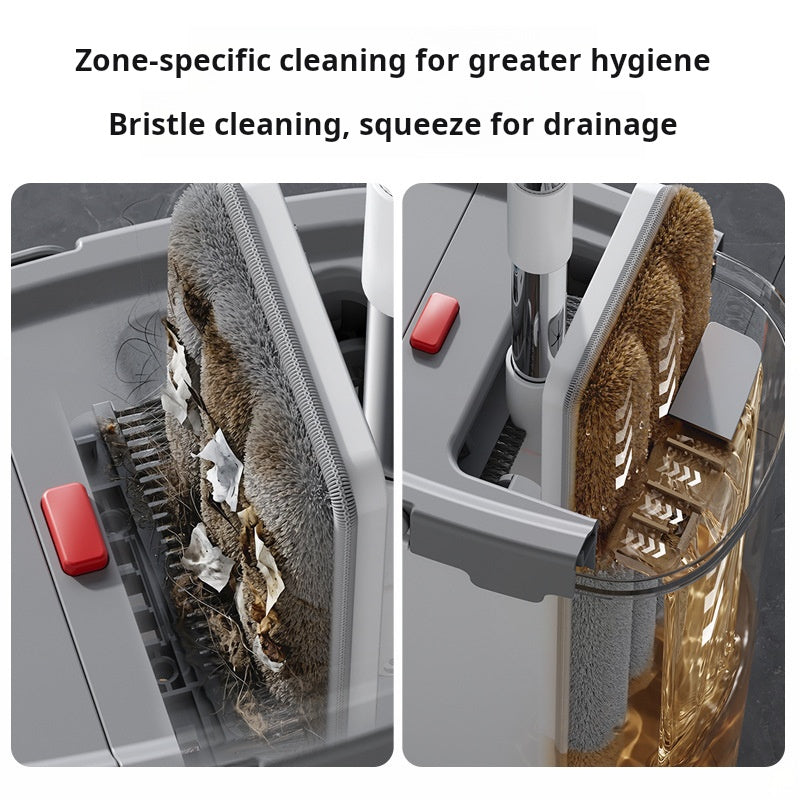 Cross-border hot-selling cleaning and dirt separation mop with bucket, hands-free lazy mop, household one-mop, clean, wet, and dual-use mopping