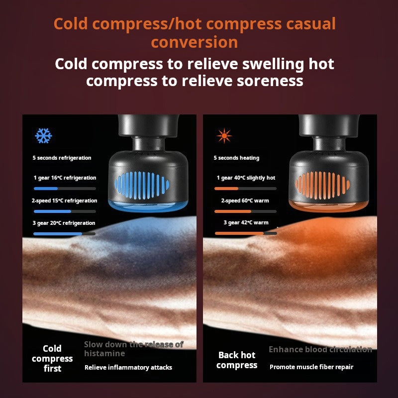 Professional-grade hot and cold compress fascia gun, multi-level deep relaxation and soothing muscle massager, shoulder, neck, waist, and leg massager